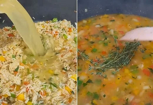 Add the Broth and Simmer