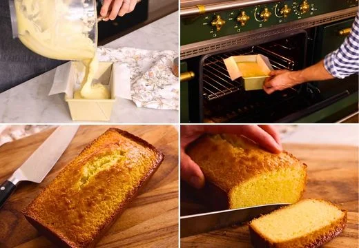 Fill the Loaf Pan, Bake the Pound Cake, Cool and Serve