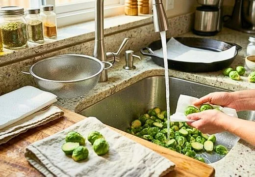 Prepare the Brussels Sprouts
