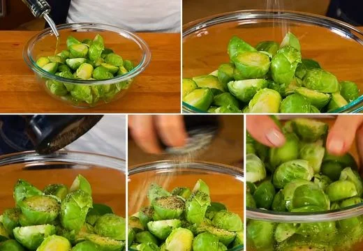 Season the Brussels Sprouts