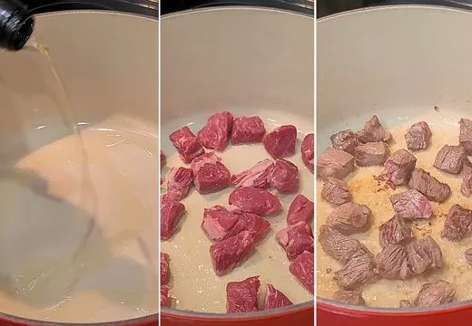 Searing the Beef