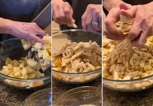 Combine the Cornbread, Bread, and Crackers