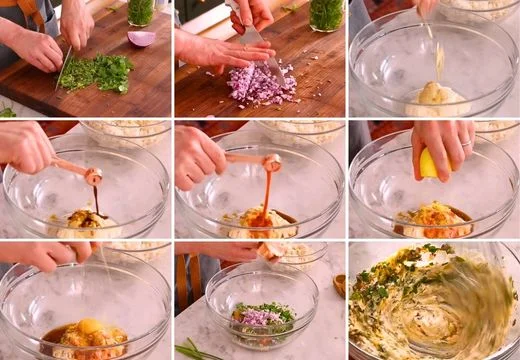 Mix the Seasoned Crab Cake Base