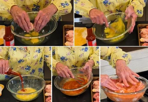 Prepare the Egg and Hot Sauce Marinade