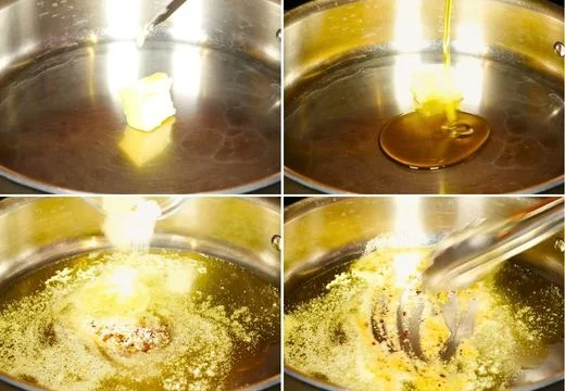 Season the butter and oil
